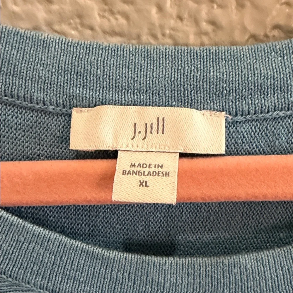 J. Jill Blue Women's Relaxed Crewneck Linen Blend Sweater size XL - Picture 2 of 6